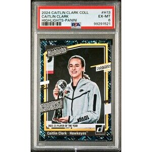 Caitlin Clark 2024 Panini Donruss Highlights H13 Basketball Card PSA 6 EX-MT